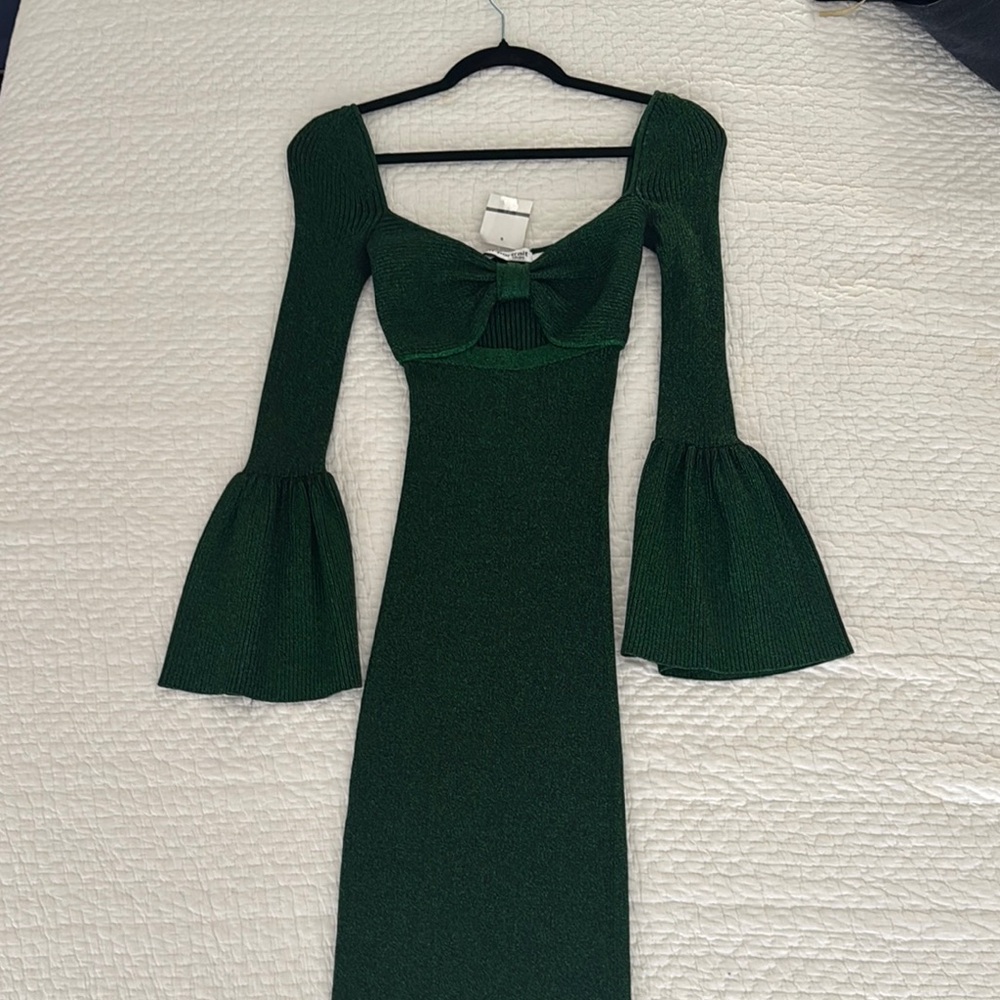 Self Portrait Green Knit Dress